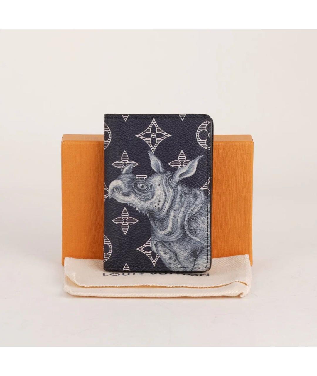 LOUIS VUITTON Темно-синий кожаный кардхолдер, фото 2