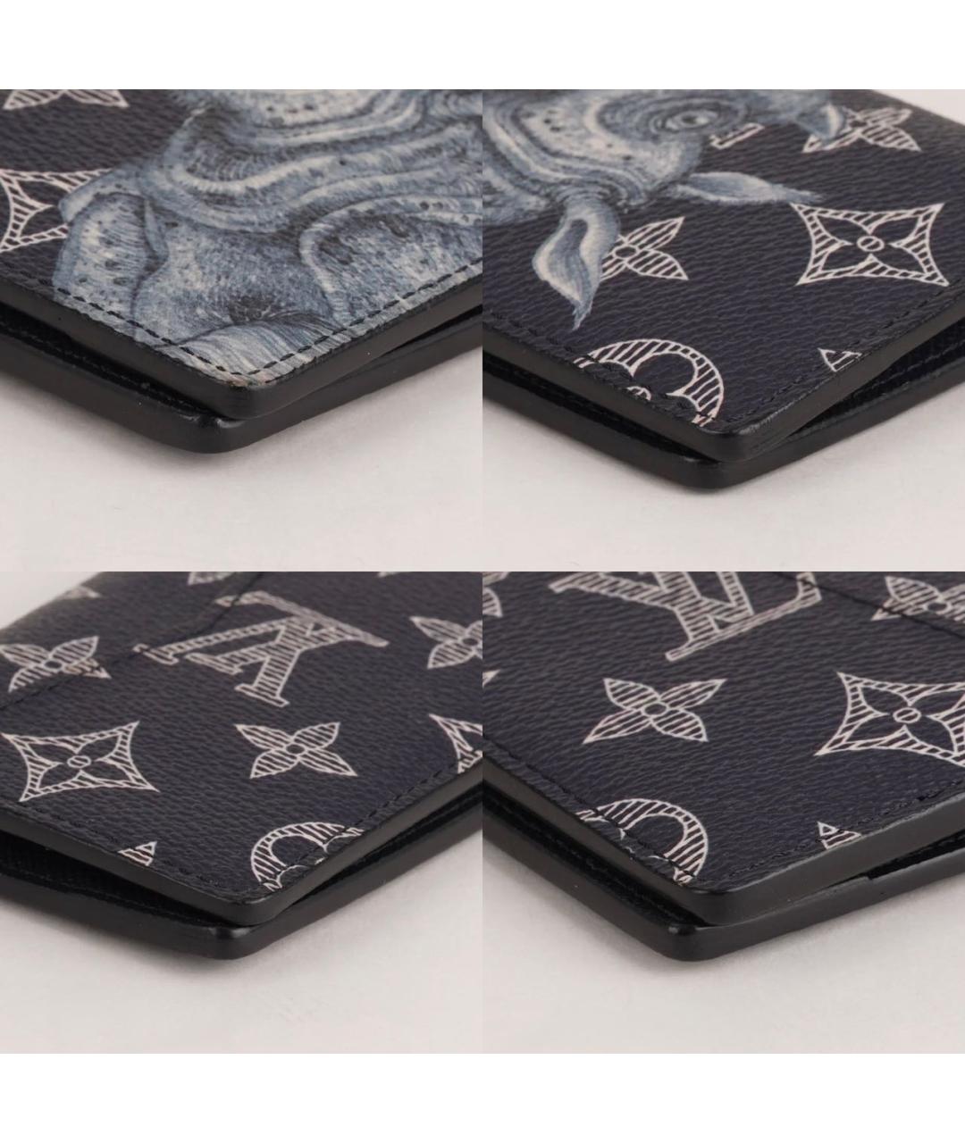 LOUIS VUITTON Темно-синий кожаный кардхолдер, фото 8