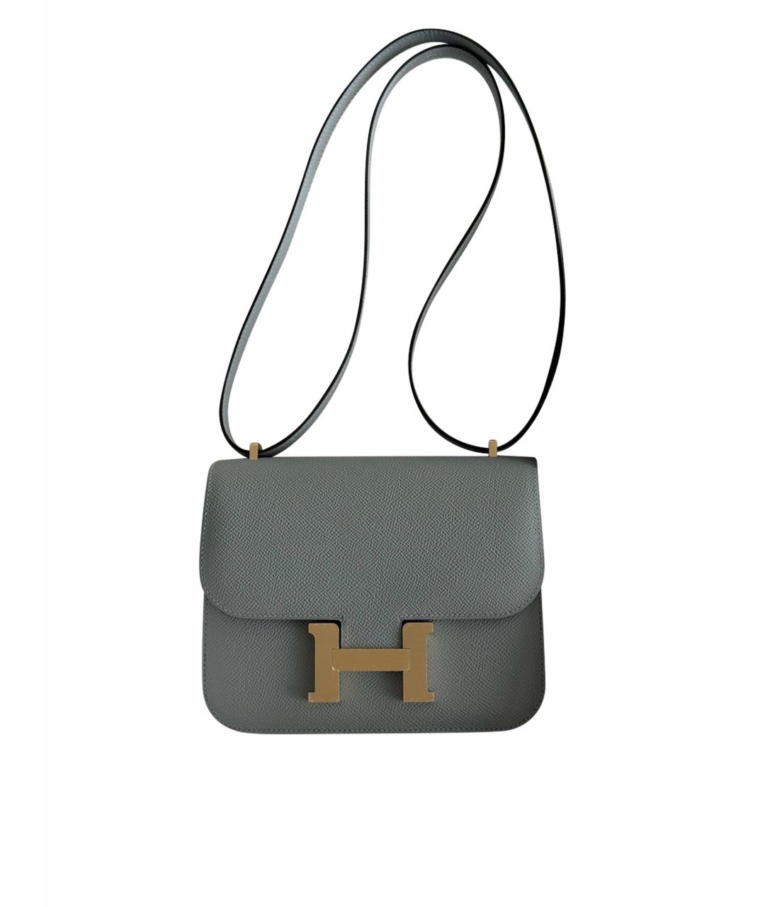 HERMES Голубая кожаная сумка через плечо, фото 1