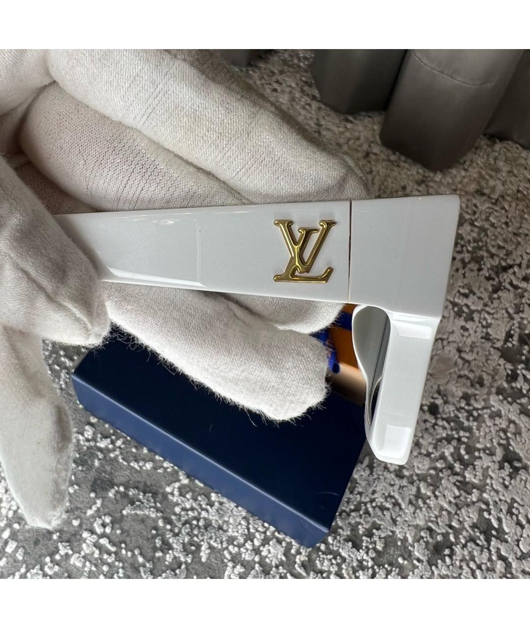 LOUIS VUITTON Белые пластиковые солнцезащитные очки, фото 4