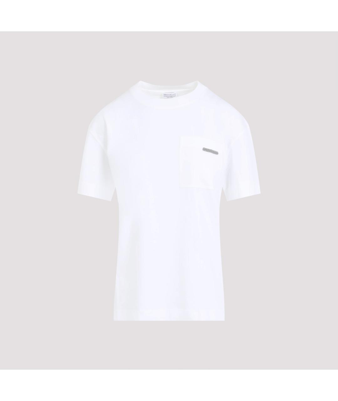 BRUNELLO CUCINELLI Белая хлопковая футболка, фото 2