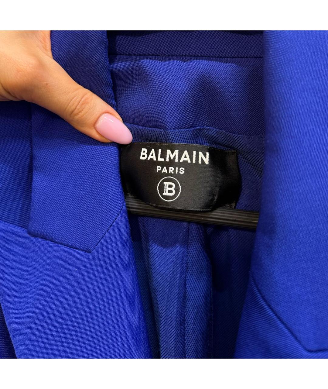 BALMAIN Синий шерстяной жакет/пиджак, фото 7