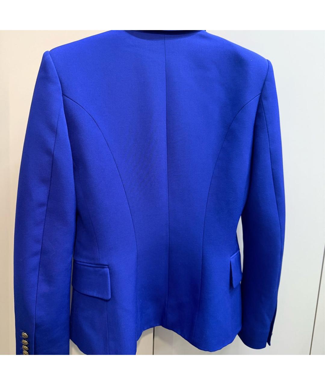 BALMAIN Синий шерстяной жакет/пиджак, фото 5