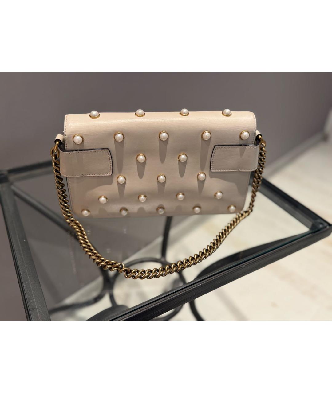 GUCCI Белая кожаная сумка через плечо, фото 2