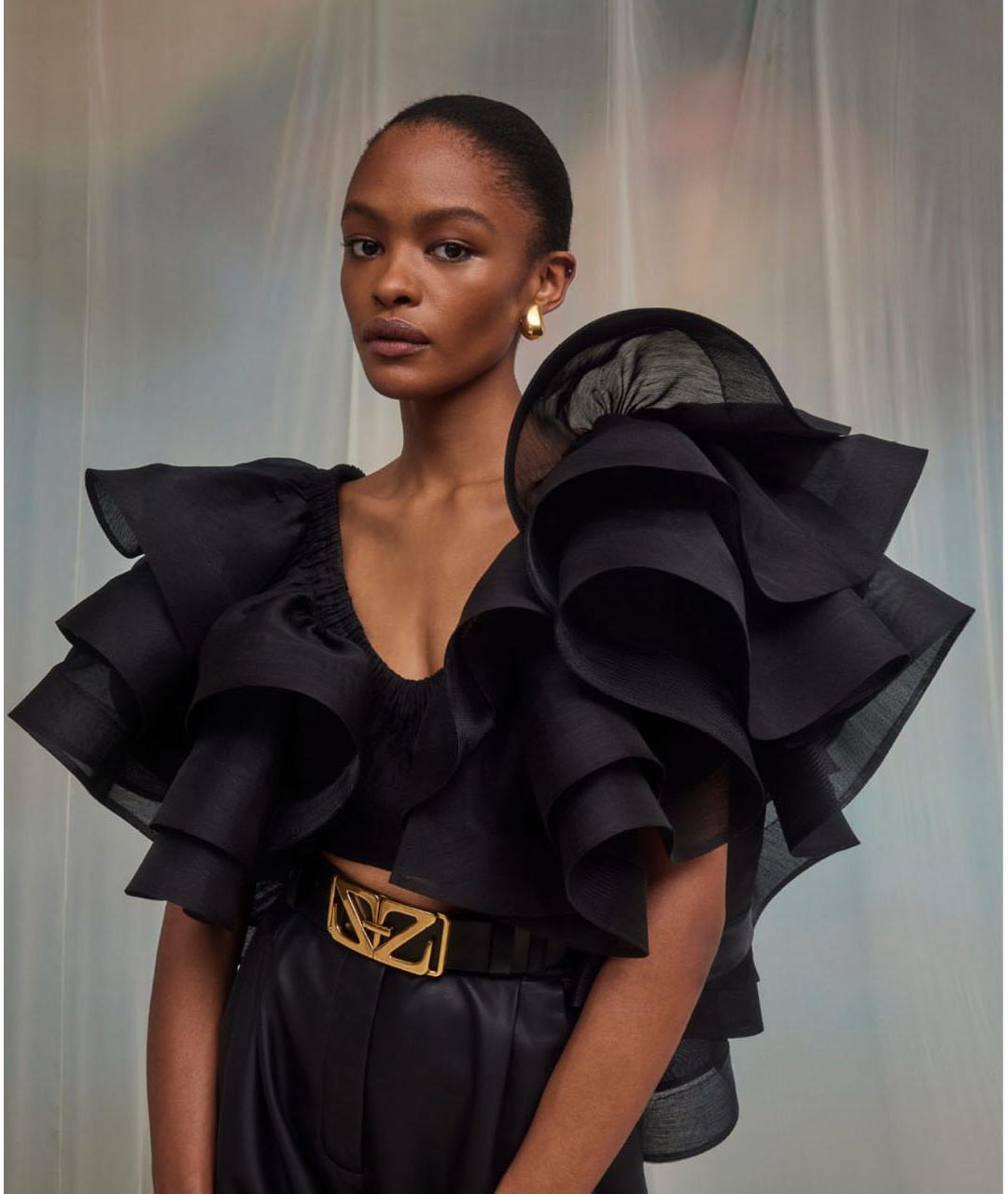 ZIMMERMANN Черная льняная блузы, фото 4