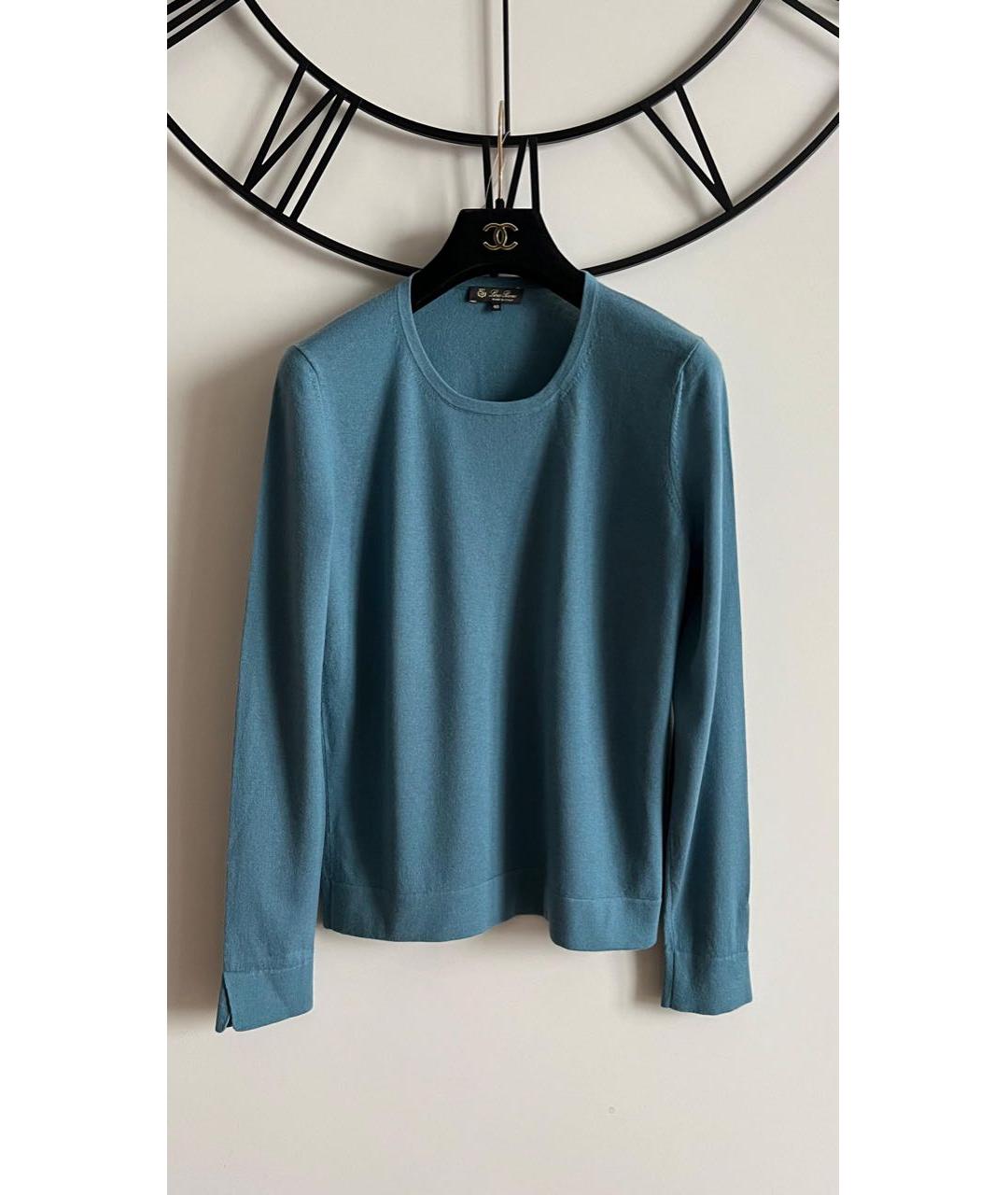 LORO PIANA Голубой джемпер / свитер, фото 9