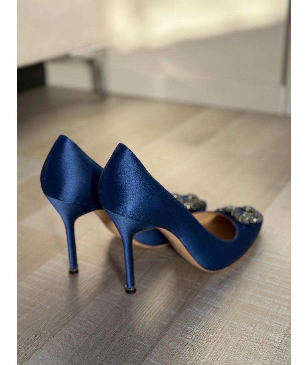 MANOLO BLAHNIK Синие кожаные туфли, фото 2