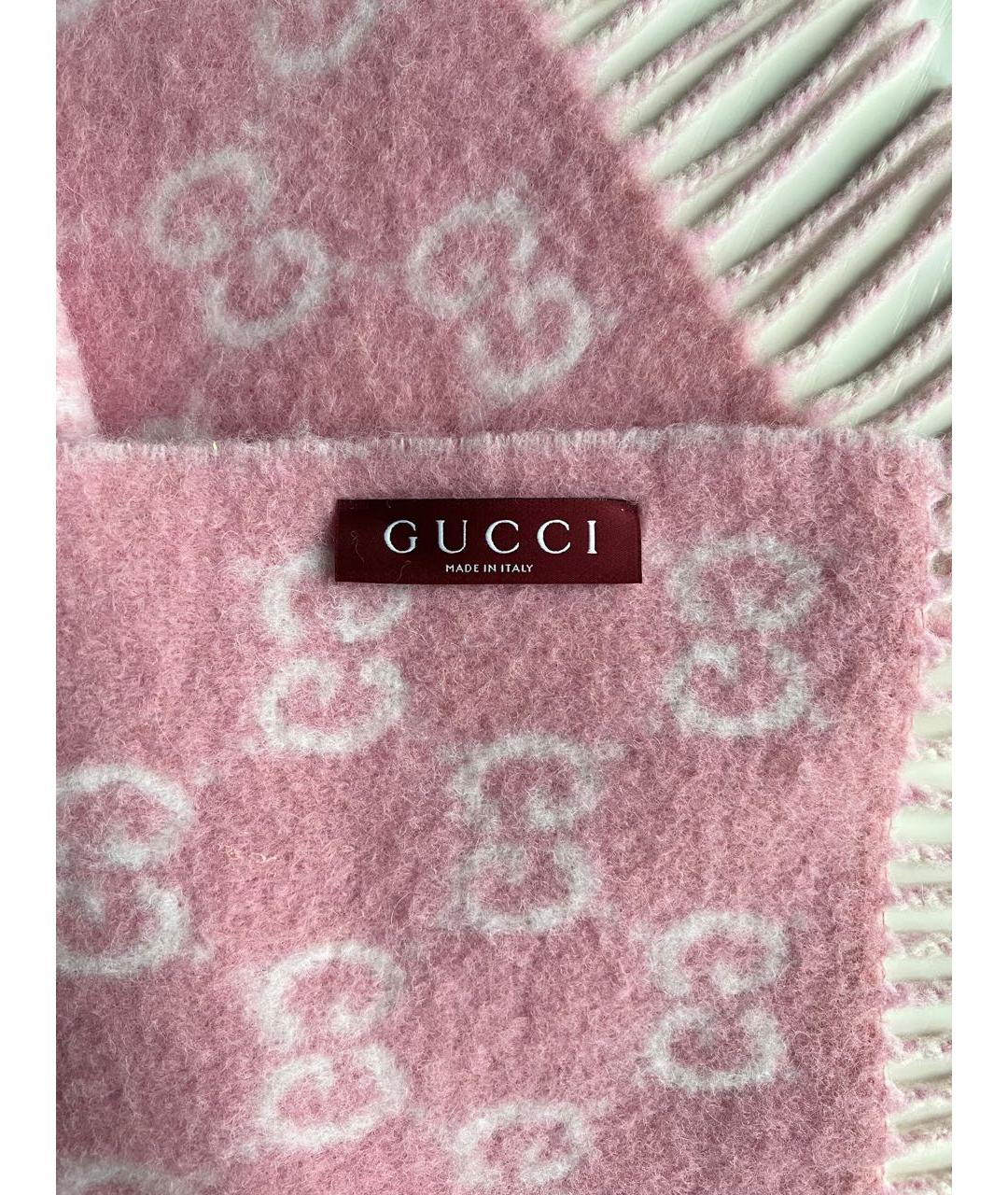 GUCCI Розовый кашемировый шарф, фото 2
