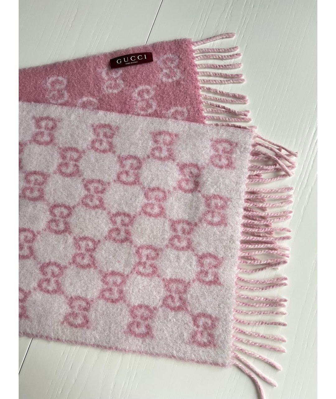 GUCCI Розовый кашемировый шарф, фото 3