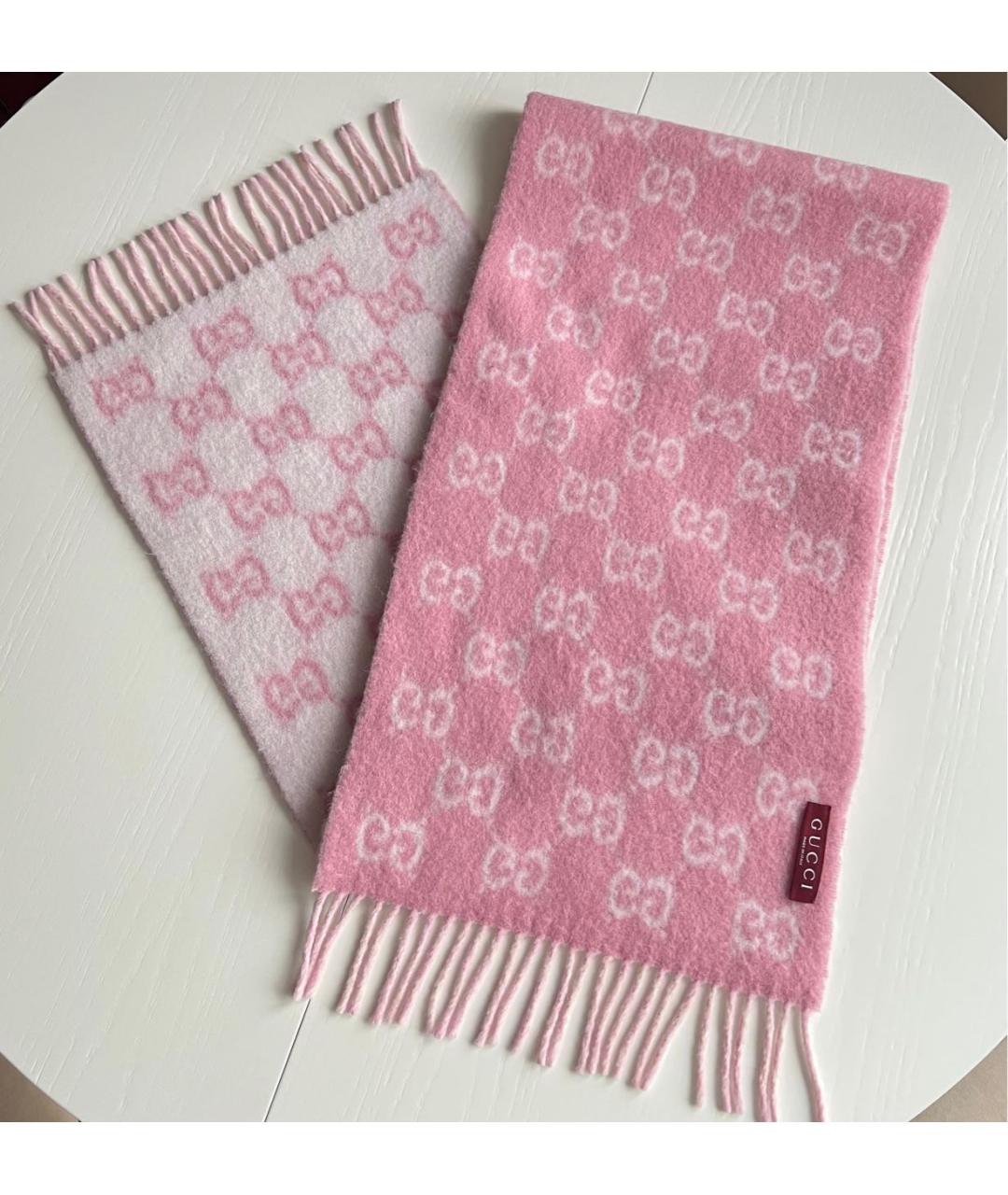 GUCCI Розовый кашемировый шарф, фото 6