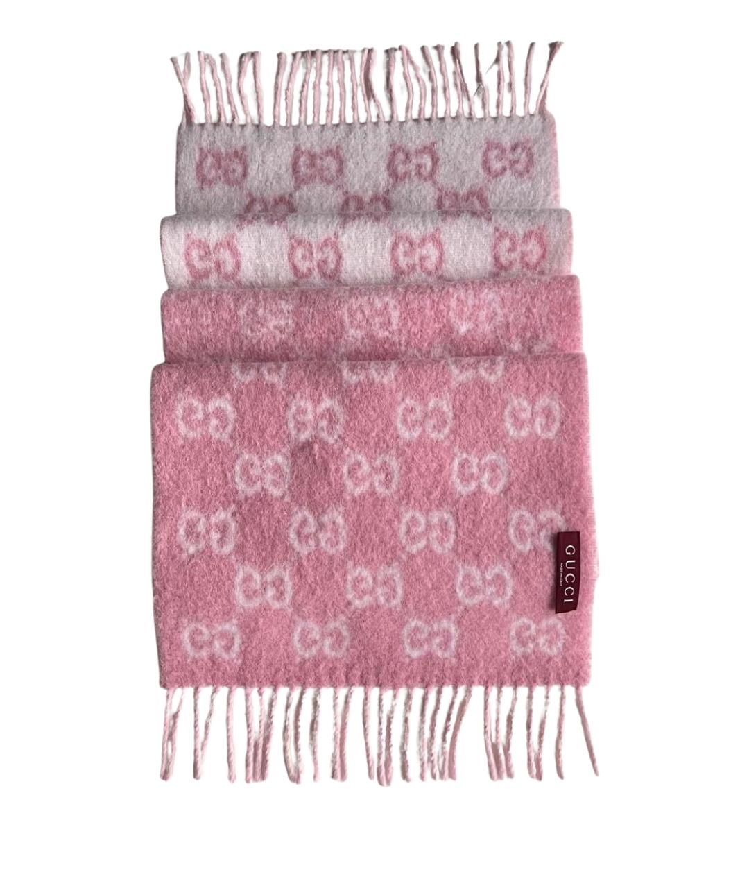 GUCCI Розовый кашемировый шарф, фото 1
