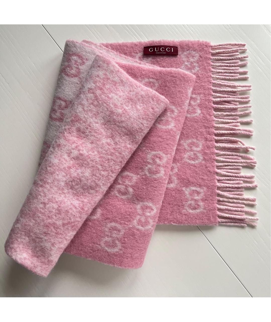 GUCCI Розовый кашемировый шарф, фото 4