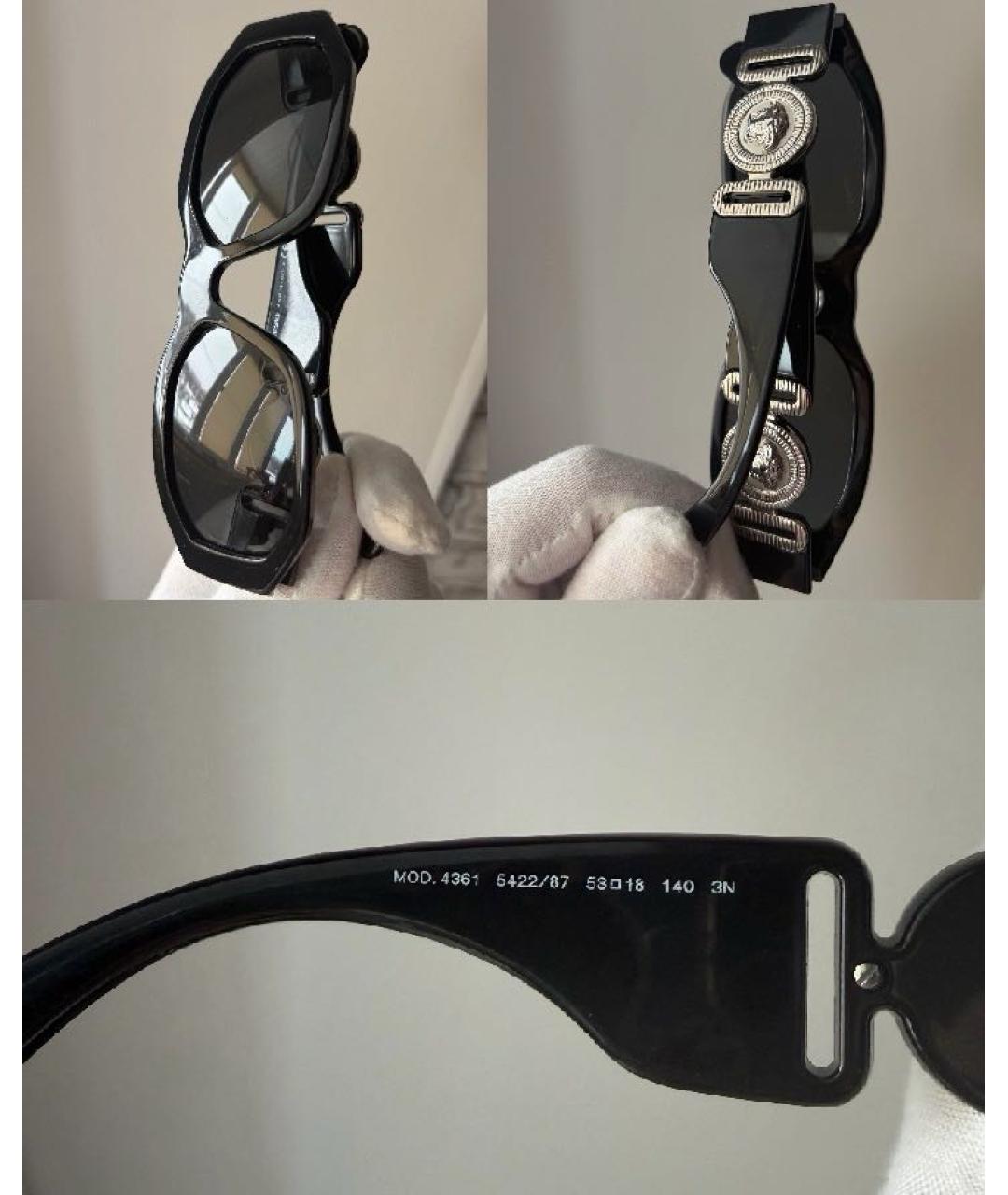 VERSACE Черные пластиковые солнцезащитные очки, фото 2