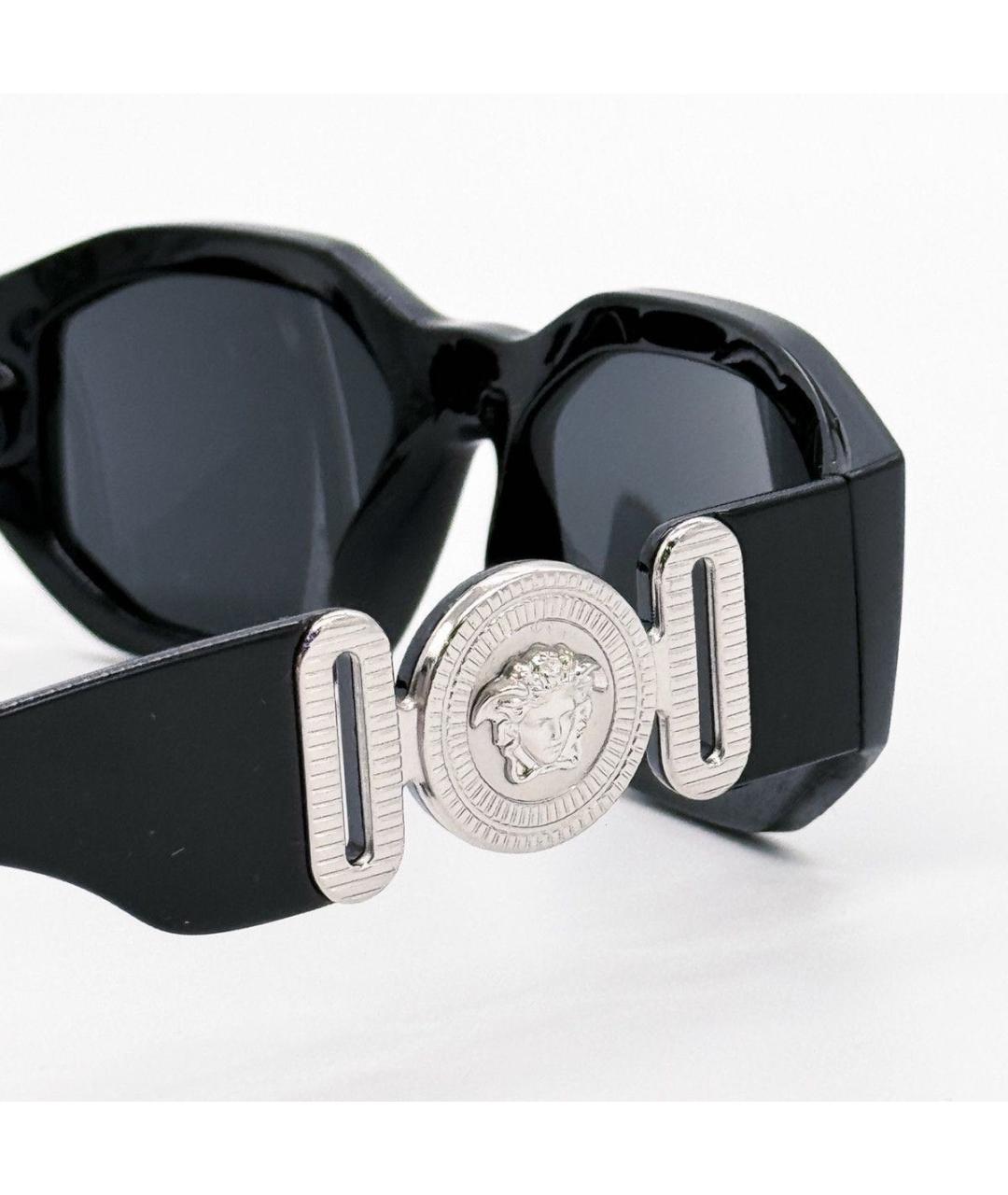 VERSACE Черные пластиковые солнцезащитные очки, фото 3