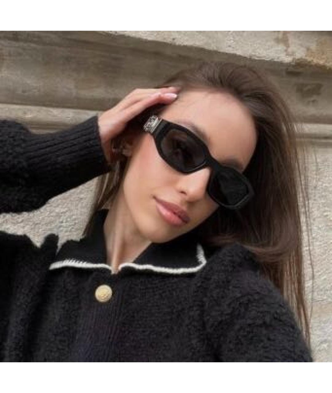 VERSACE Черные пластиковые солнцезащитные очки, фото 8