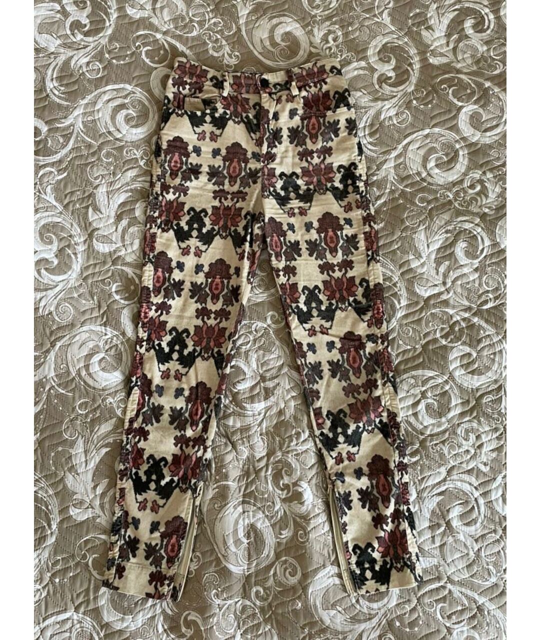 ISABEL MARANT Бежевые велюровые брюки узкие, фото 5