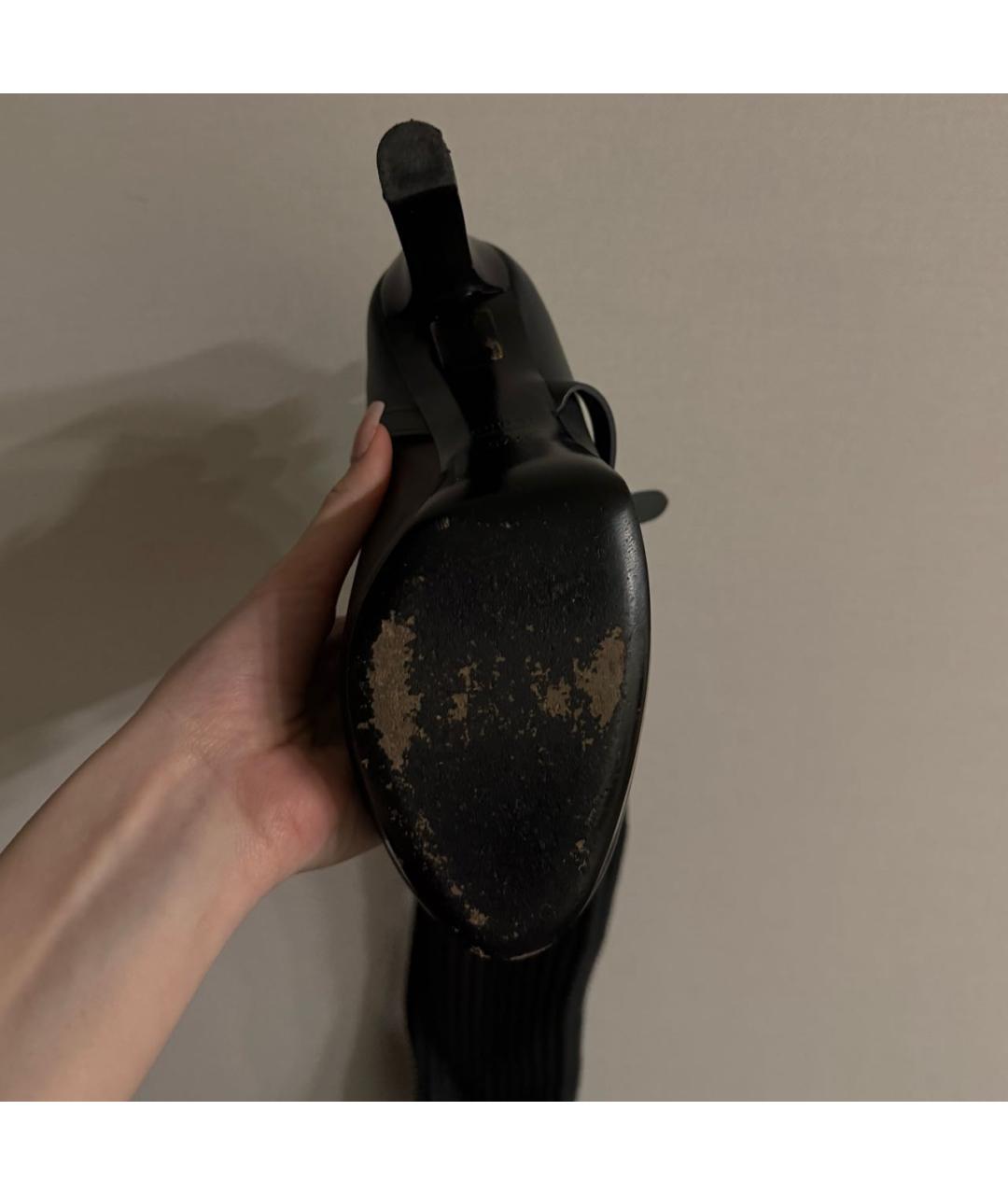 GUCCI Черные кожаные ботфорты, фото 4