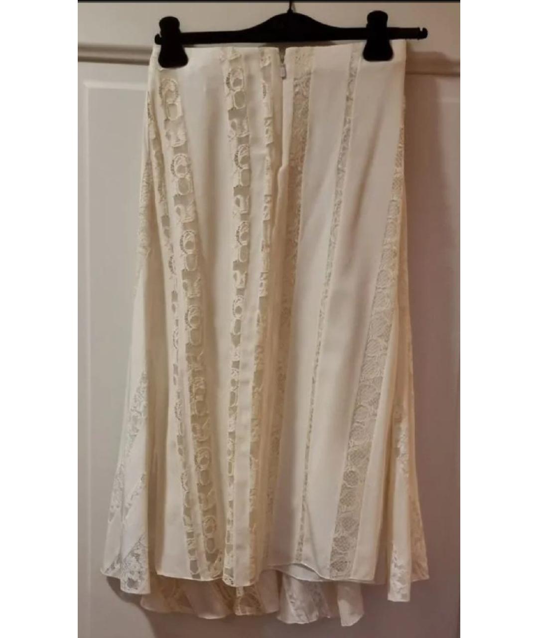 CHLOE Белая шелковая юбка миди, фото 2