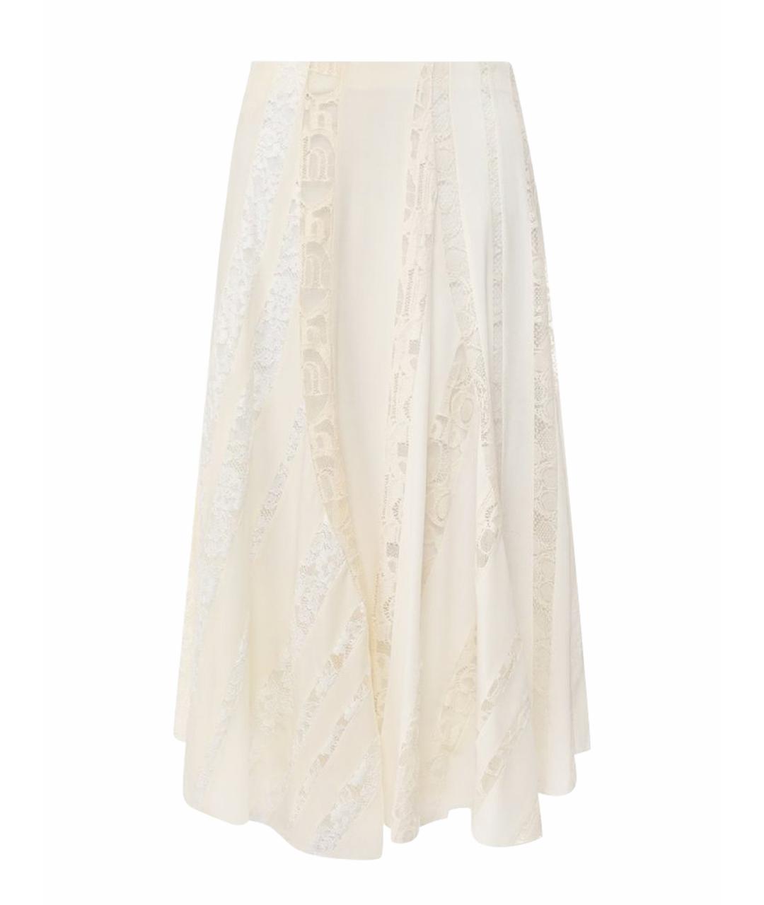 CHLOE Белая шелковая юбка миди, фото 1