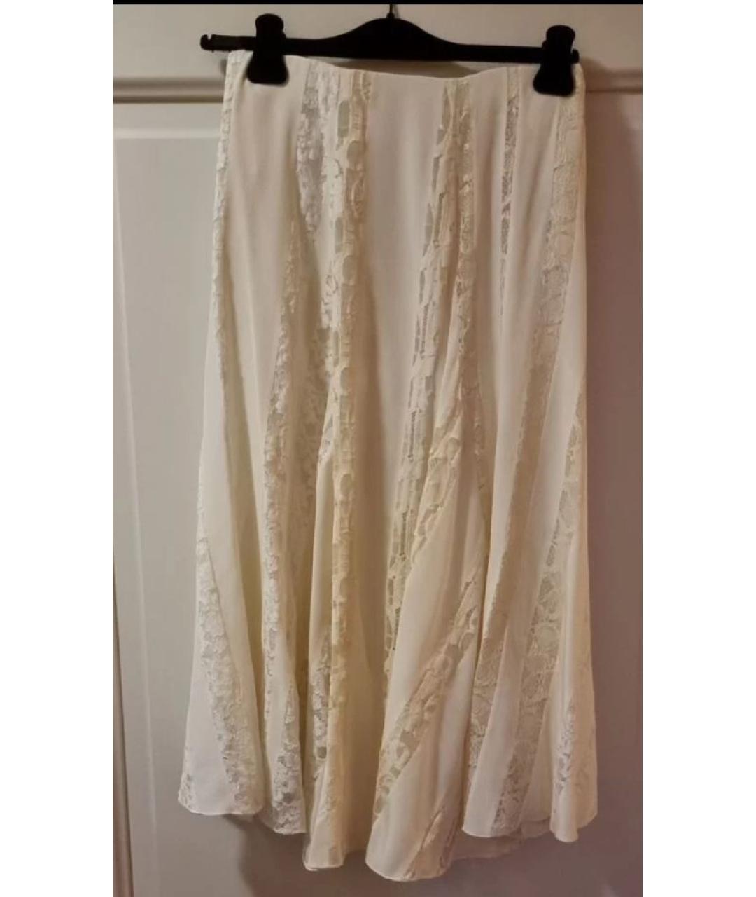CHLOE Белая шелковая юбка миди, фото 9