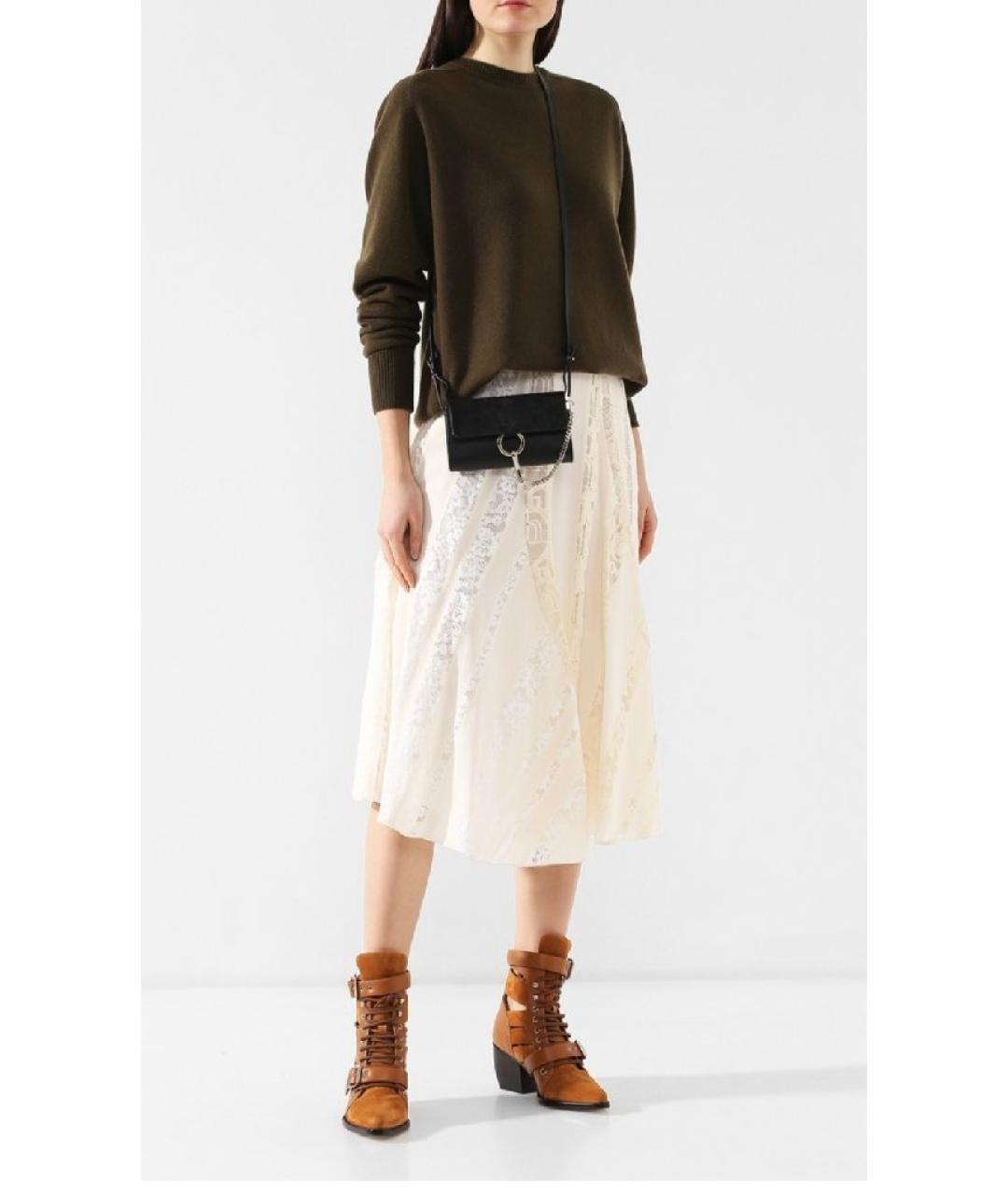 CHLOE Белая шелковая юбка миди, фото 6