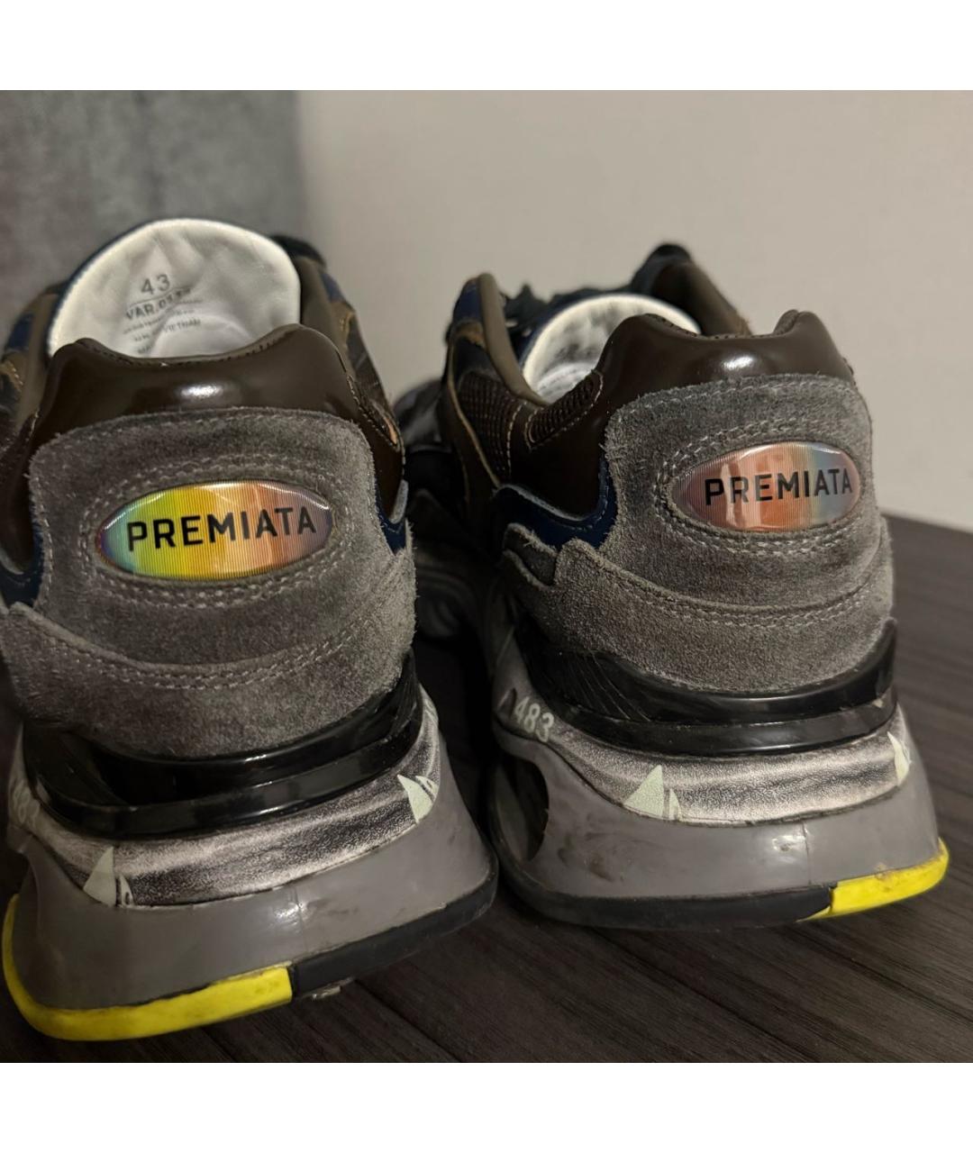 PREMIATA Черные замшевые низкие кроссовки / кеды, фото 4