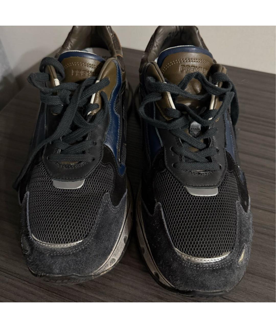 PREMIATA Черные замшевые низкие кроссовки / кеды, фото 2