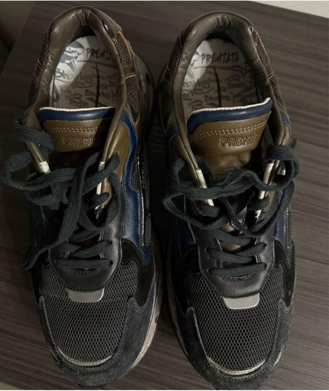 PREMIATA Черные замшевые низкие кроссовки / кеды, фото 3