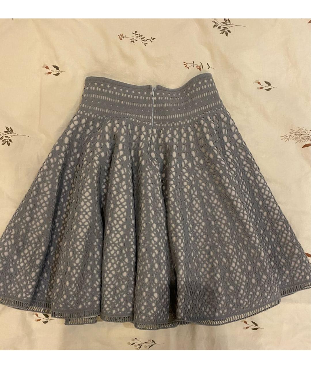 ALAIA Серая шерстяная юбка миди, фото 2