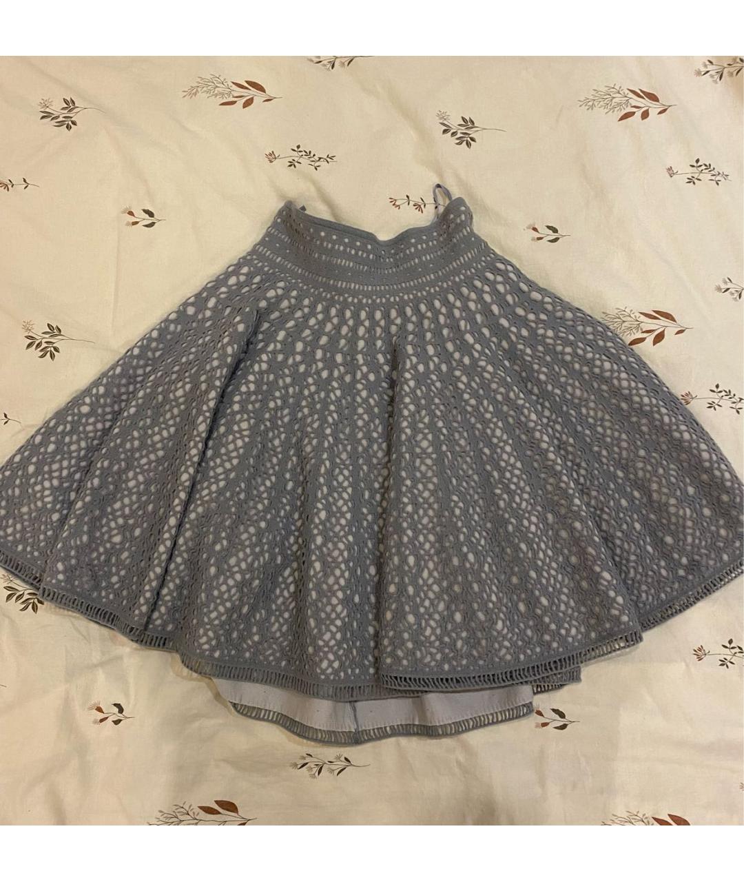 ALAIA Серая шерстяная юбка миди, фото 6