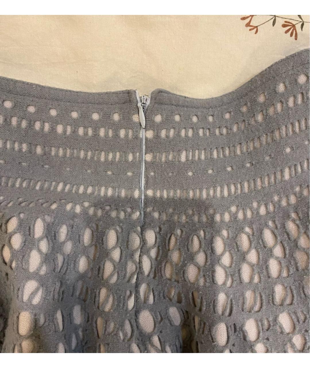 ALAIA Серая шерстяная юбка миди, фото 4