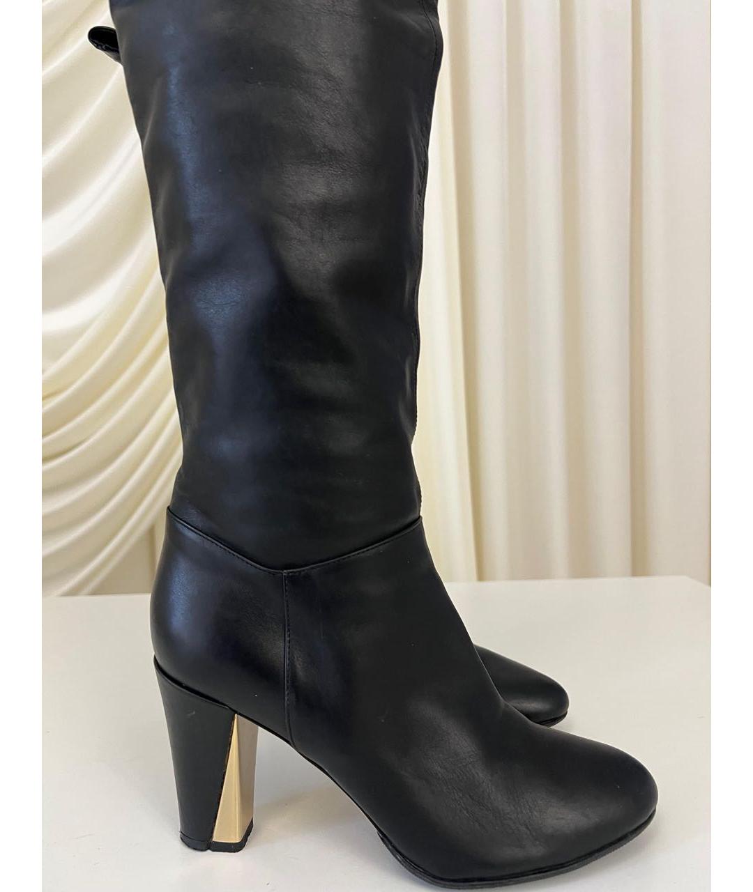 LE SILLA Черные кожаные сапоги, фото 4