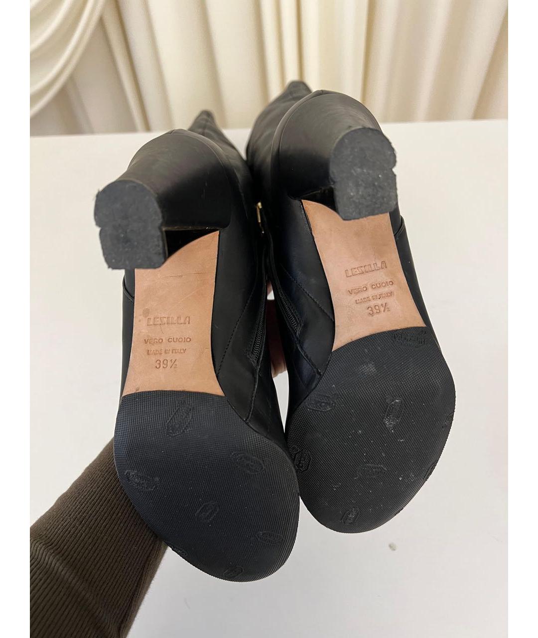 LE SILLA Черные кожаные сапоги, фото 3