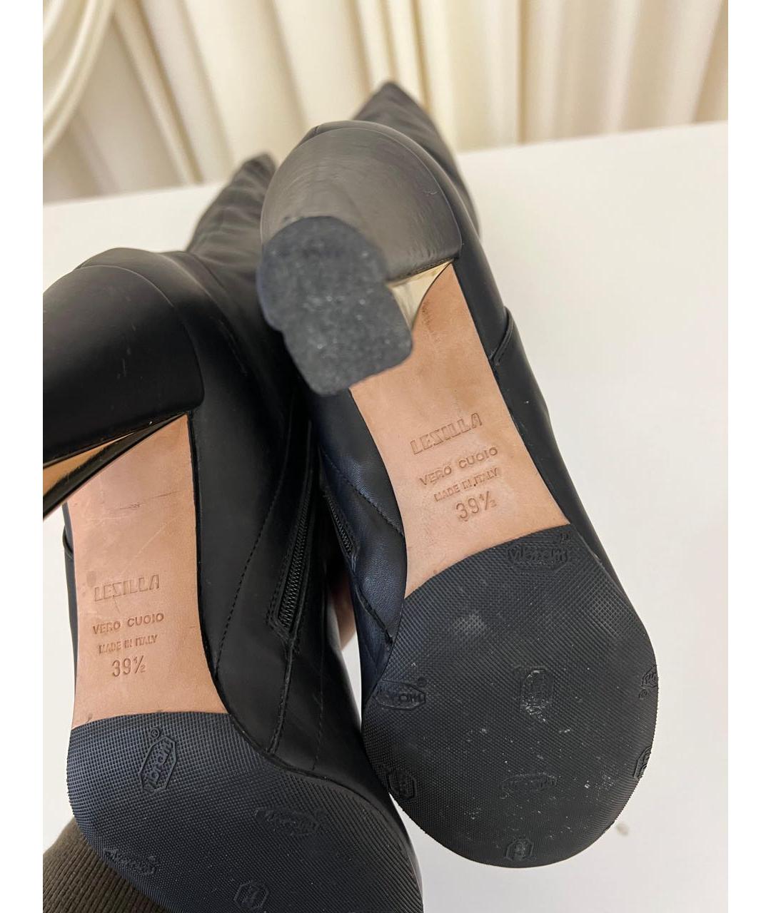 LE SILLA Черные кожаные сапоги, фото 2