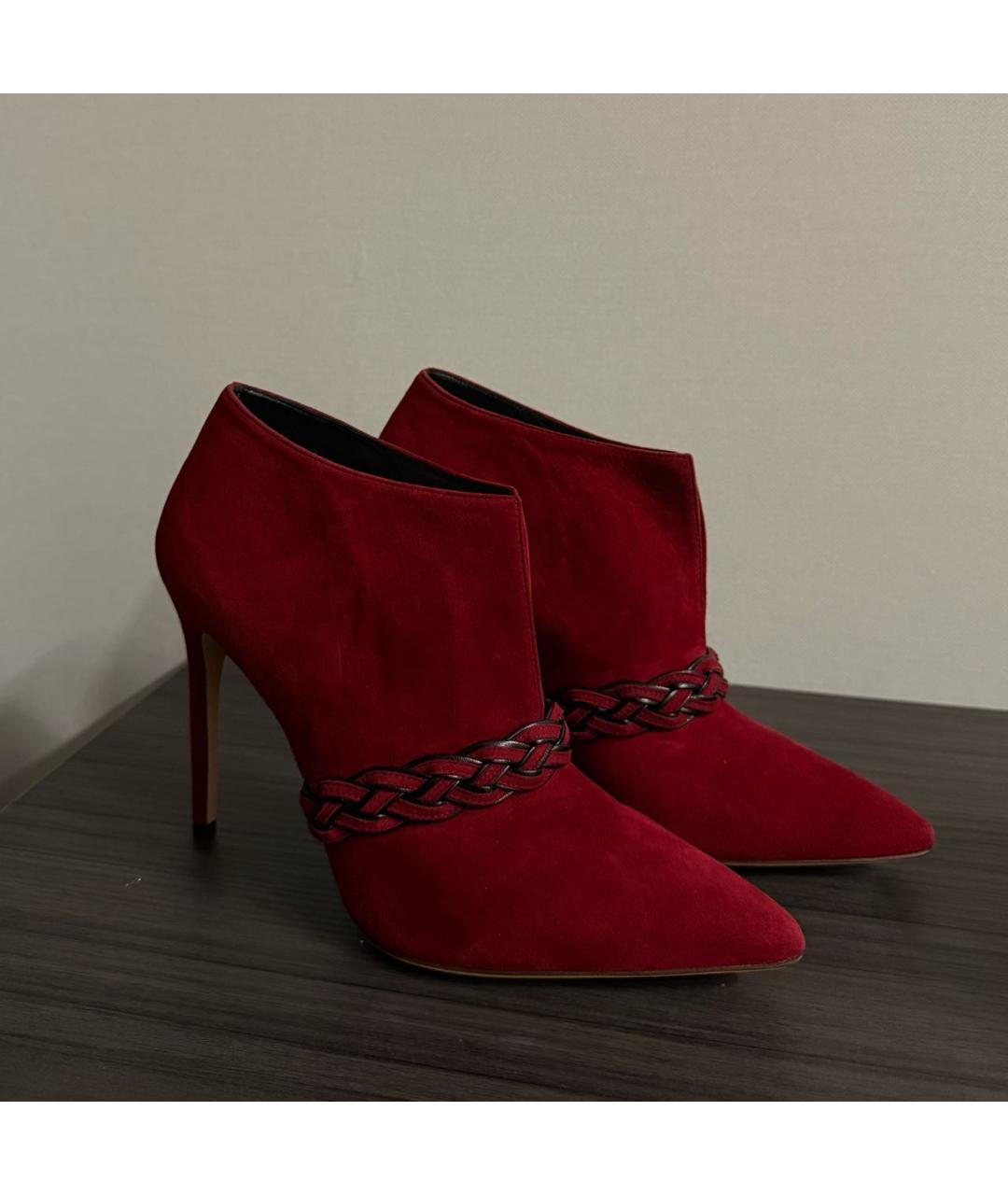 ALEXANDRE BIRMAN Бордовые замшевые ботильоны, фото 4