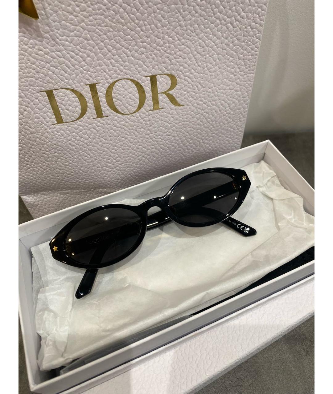 CHRISTIAN DIOR Черные пластиковые солнцезащитные очки, фото 2