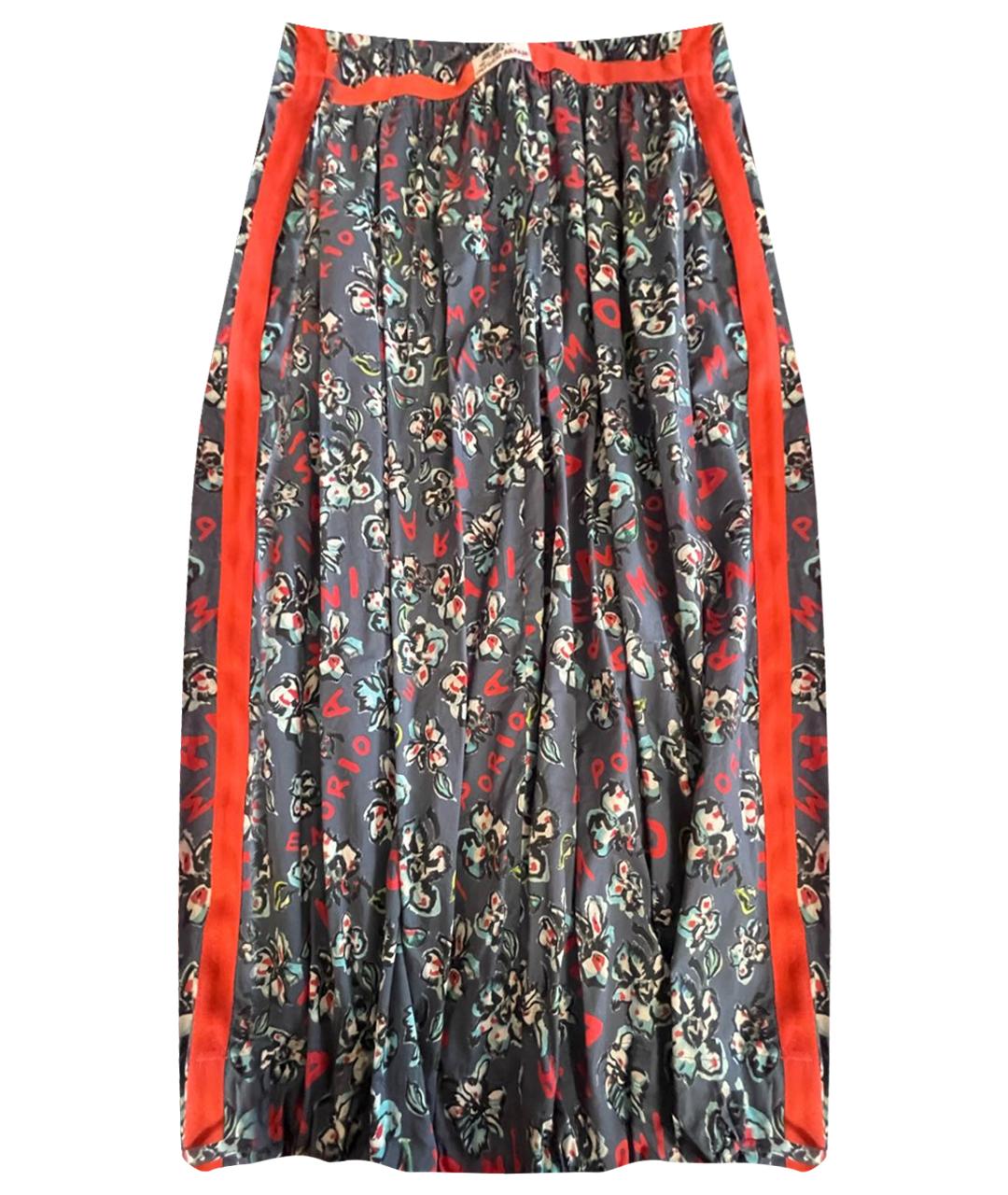 EMPORIO ARMANI Синяя полиэстеровая юбка макси, фото 1