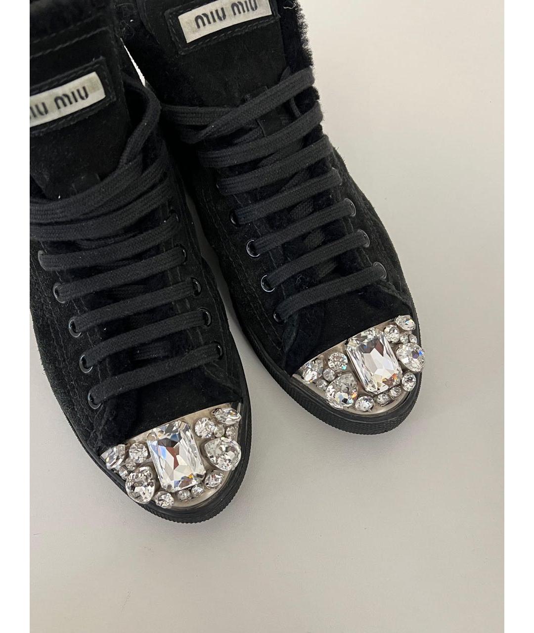 MIU MIU Черные замшевые ботинки, фото 2