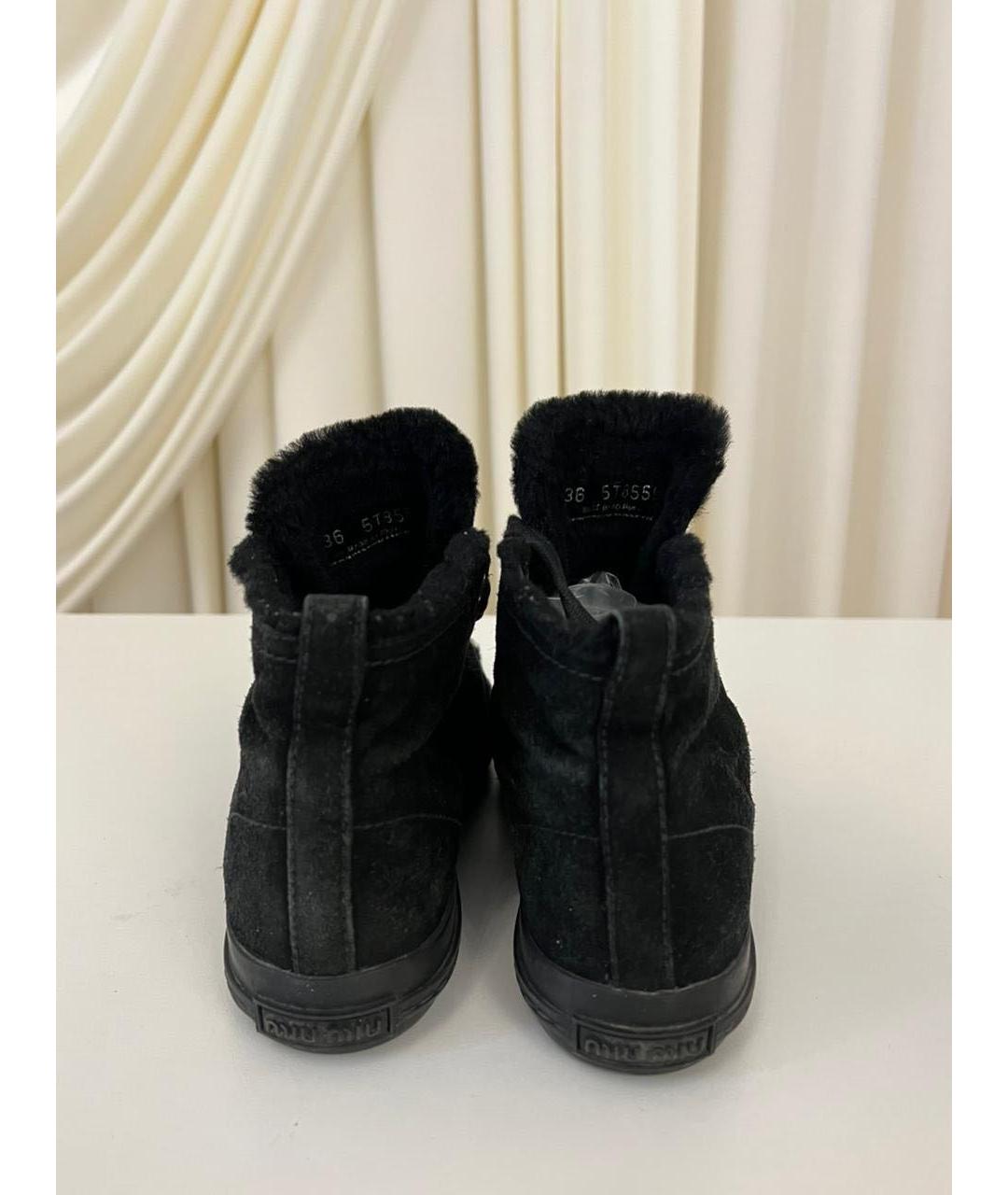 MIU MIU Черные замшевые ботинки, фото 4