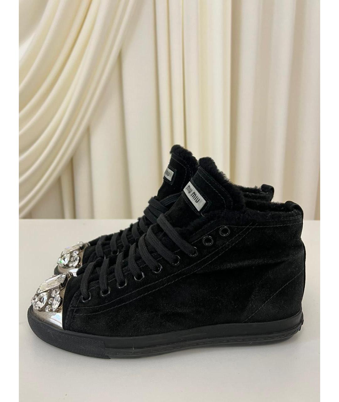 MIU MIU Черные замшевые ботинки, фото 6