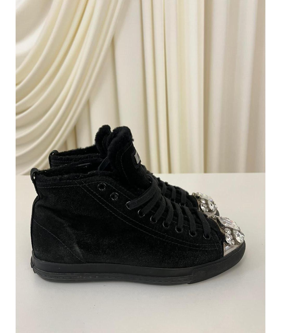 MIU MIU Черные замшевые ботинки, фото 7