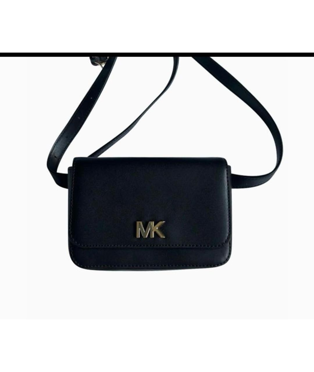 MICHAEL KORS Черная кожаная поясная сумка, фото 5