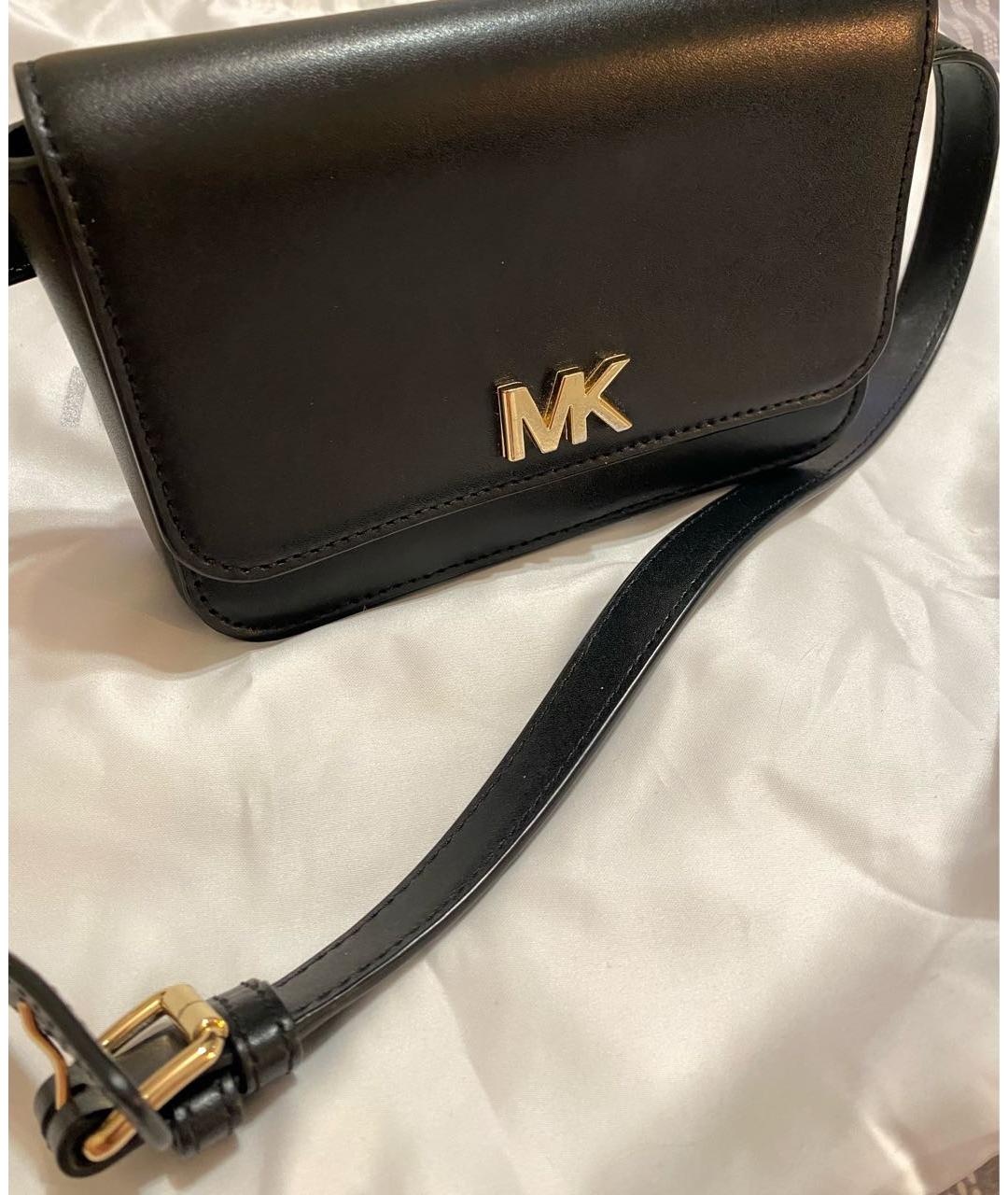 MICHAEL KORS Черная кожаная поясная сумка, фото 2