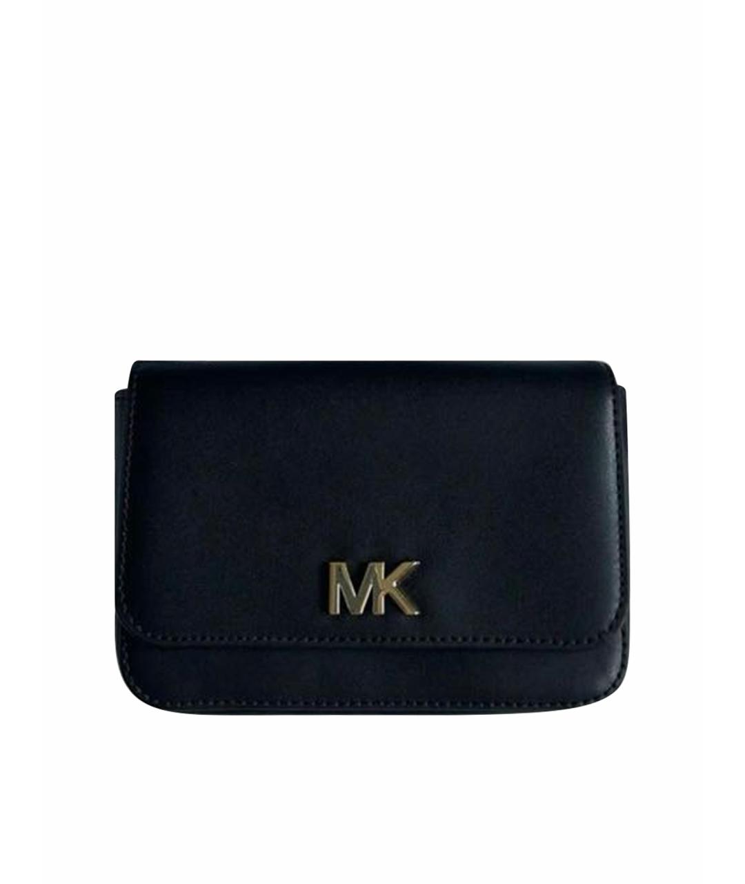 MICHAEL KORS Черная кожаная поясная сумка, фото 1