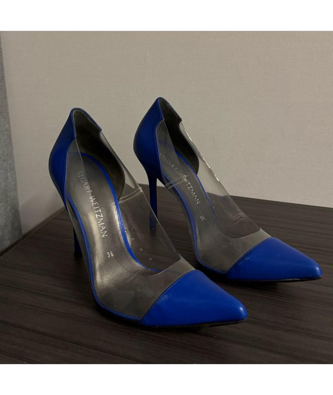 STUART WEITZMAN Синие кожаные туфли, фото 2
