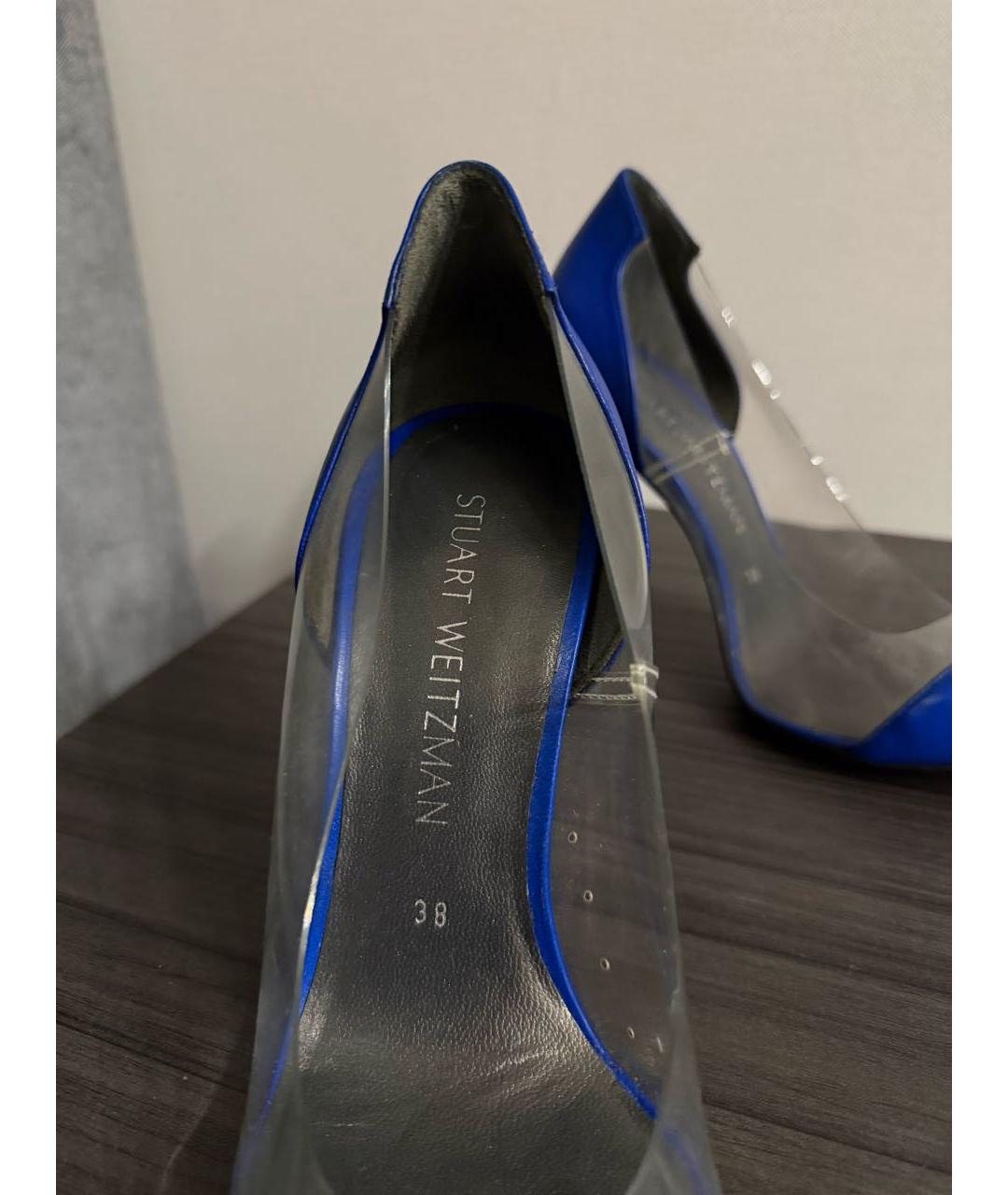 STUART WEITZMAN Синие кожаные туфли, фото 4