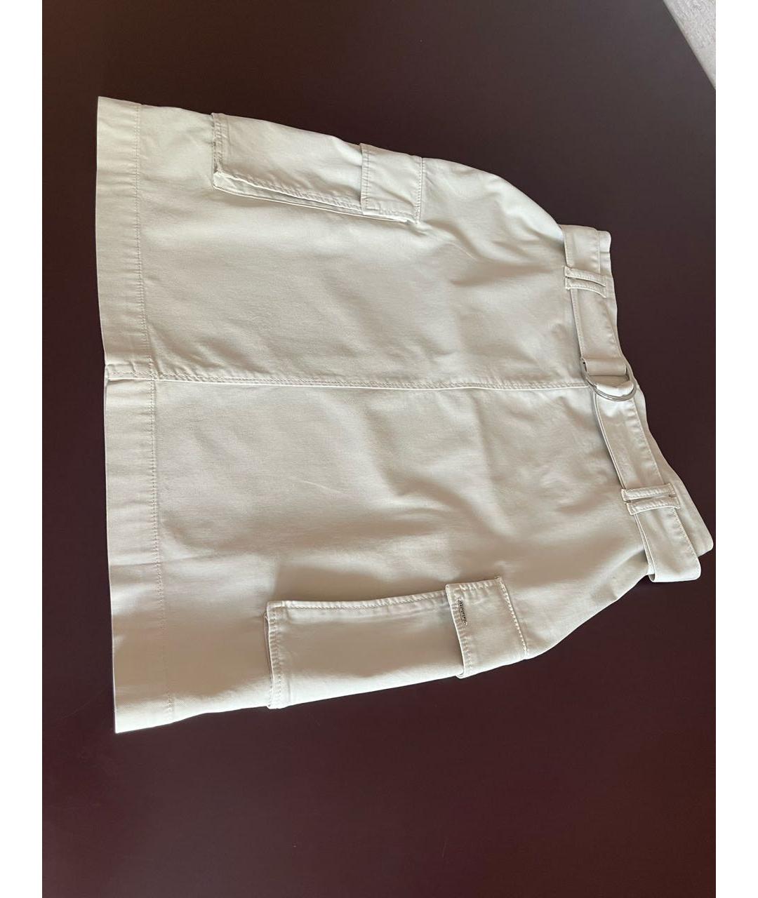 HUGO BOSS Бежевая хлопко-эластановая юбка миди, фото 2