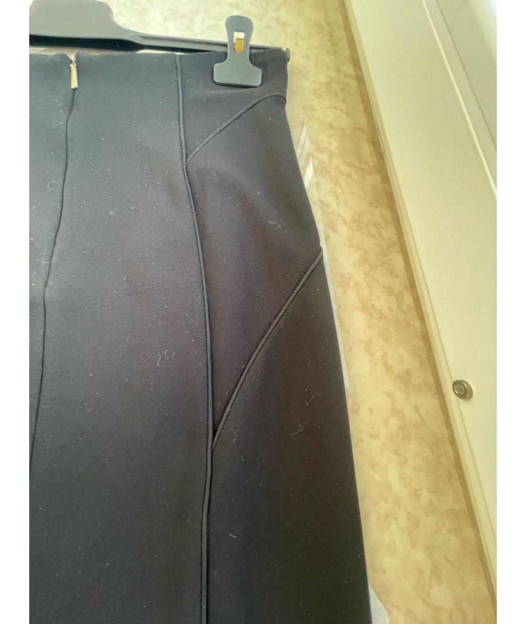 CERRUTI 1881 Черная хлопко-эластановая юбка миди, фото 8