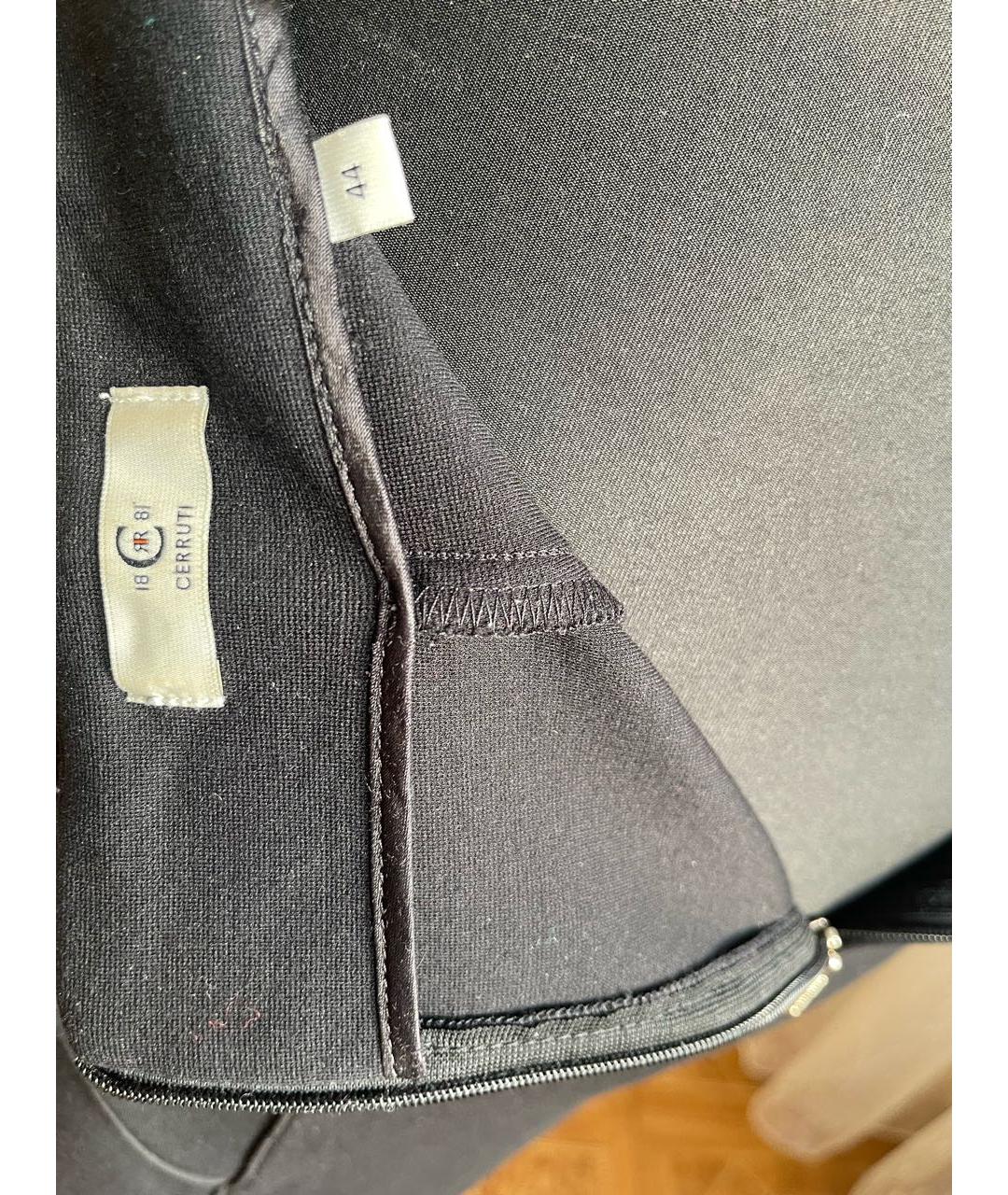 CERRUTI 1881 Черная хлопко-эластановая юбка миди, фото 4