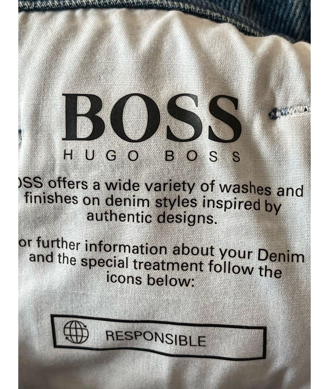 HUGO BOSS Синяя деним юбка миди, фото 8